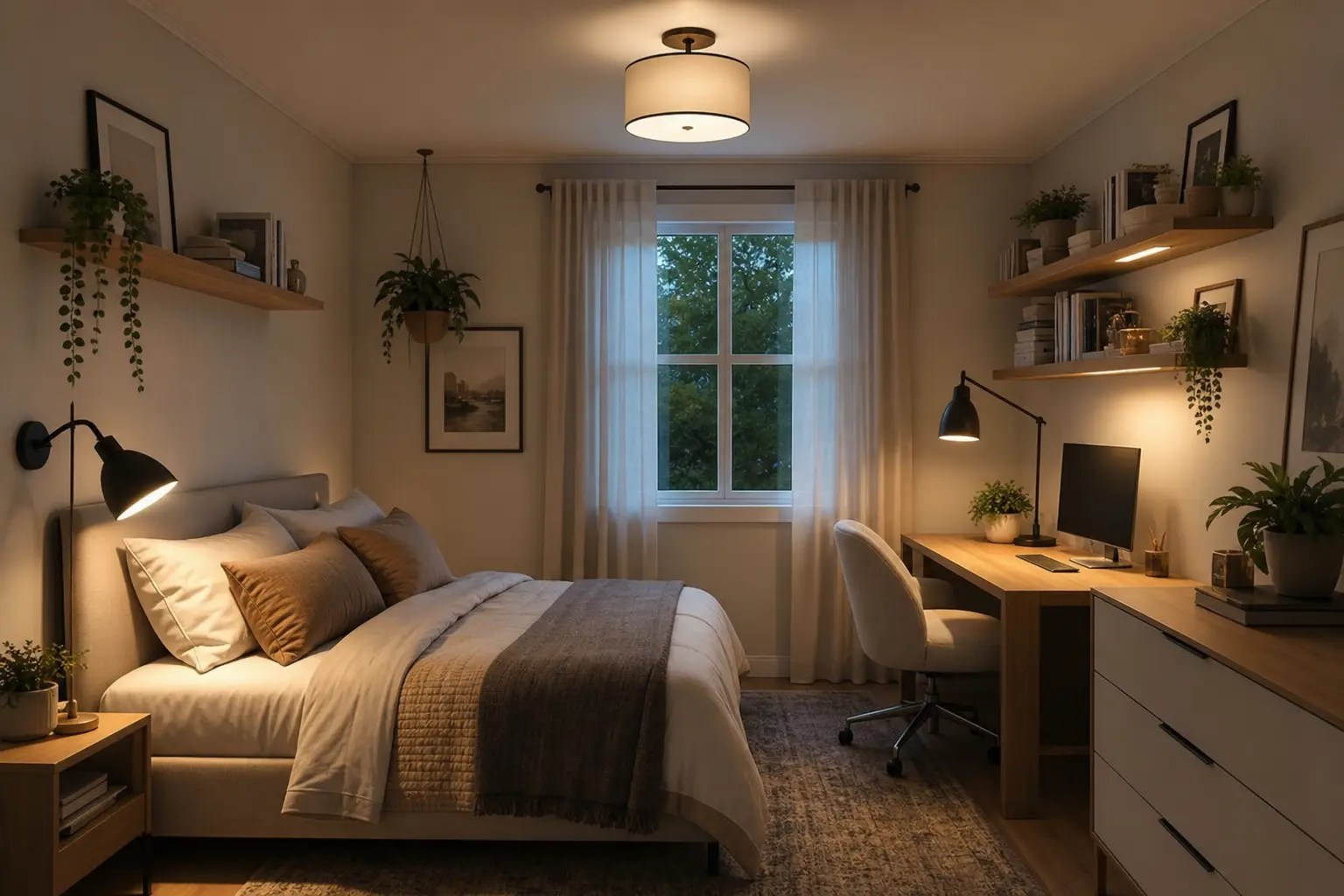 Small Bedroom with Workspace Ideas