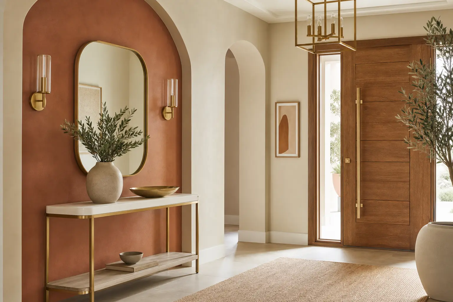 Terracotta and Sand Beige Entryway Decor Ideas