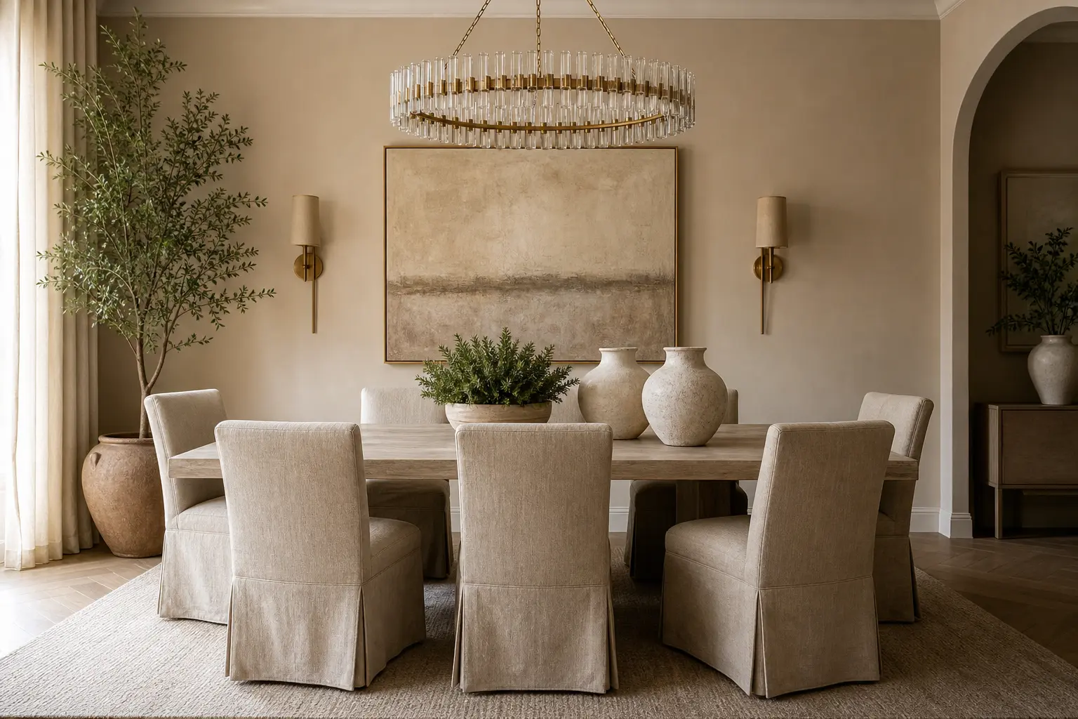 Modern Beige Dining Room Ideas