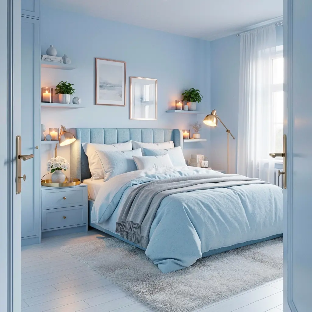 Dreamy Light Blue Bedroom Aesthetic