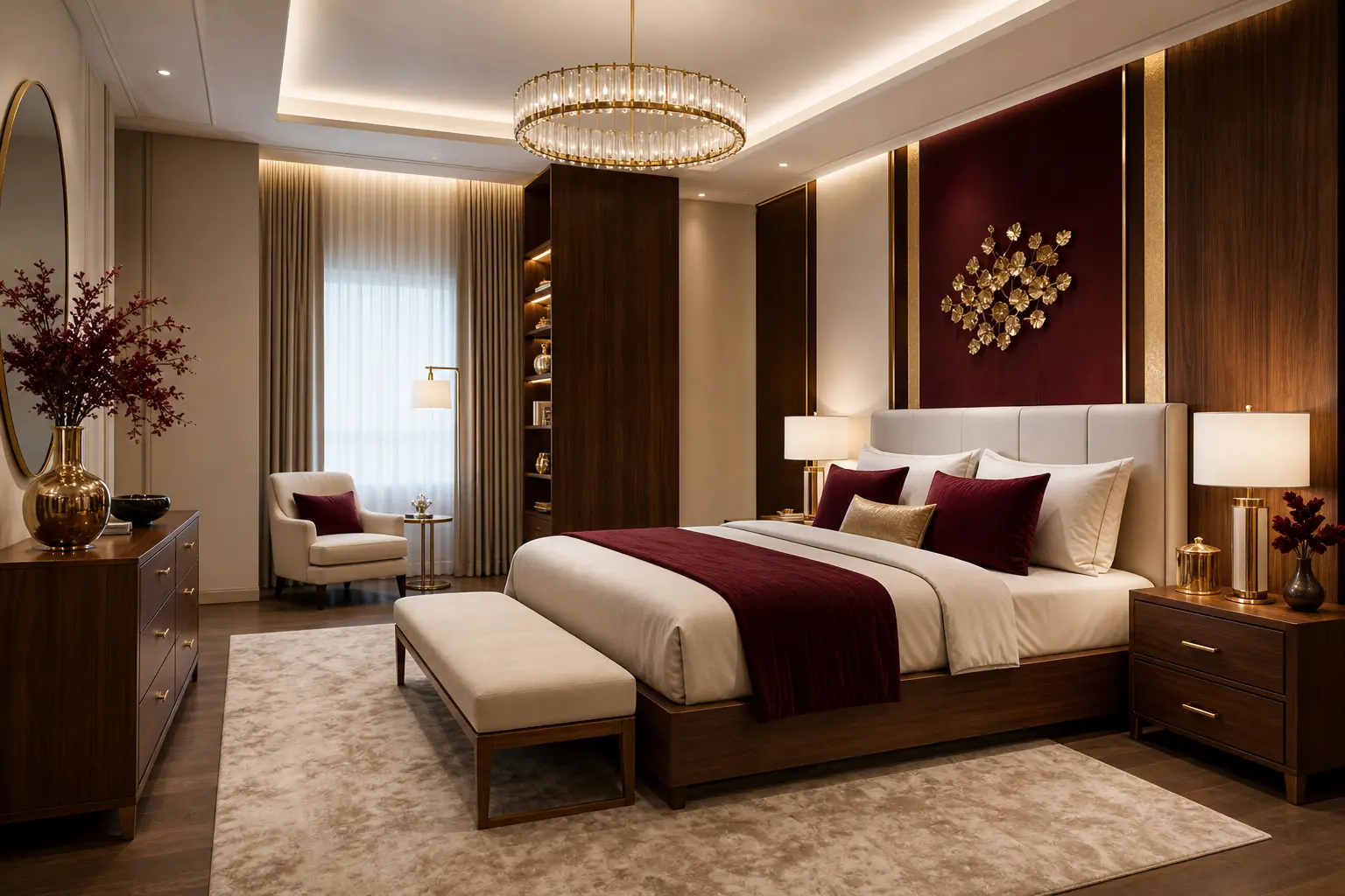 Modern Luxury Bedroom Design Ideas with Warm White