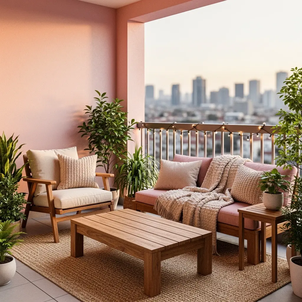 Cozy Blush Pink Balcony Ideas