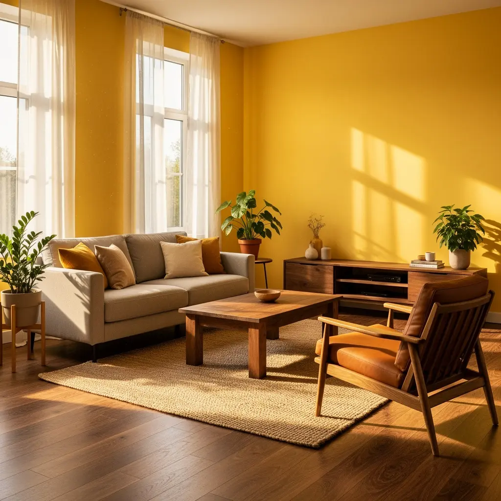 Sunlit Yellow Living Room