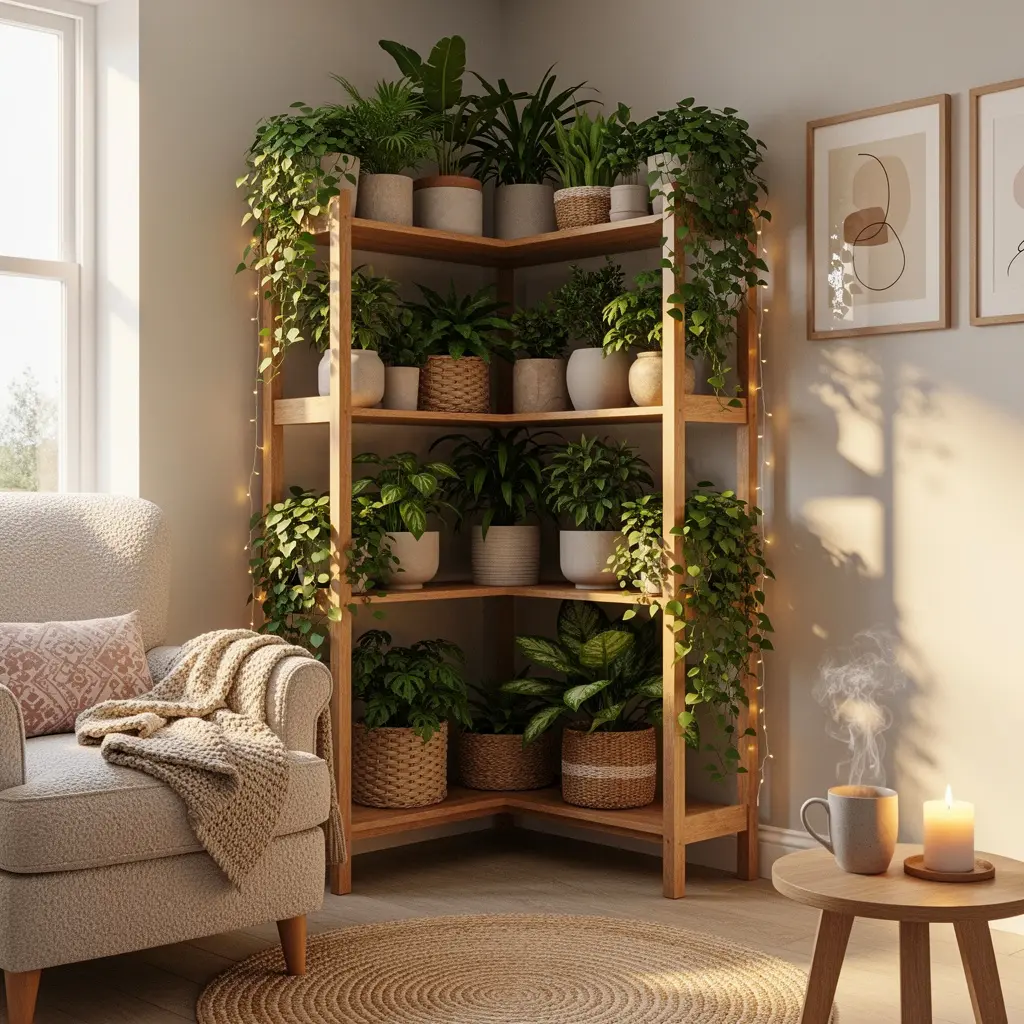 Cozy Corner Plant Shelf