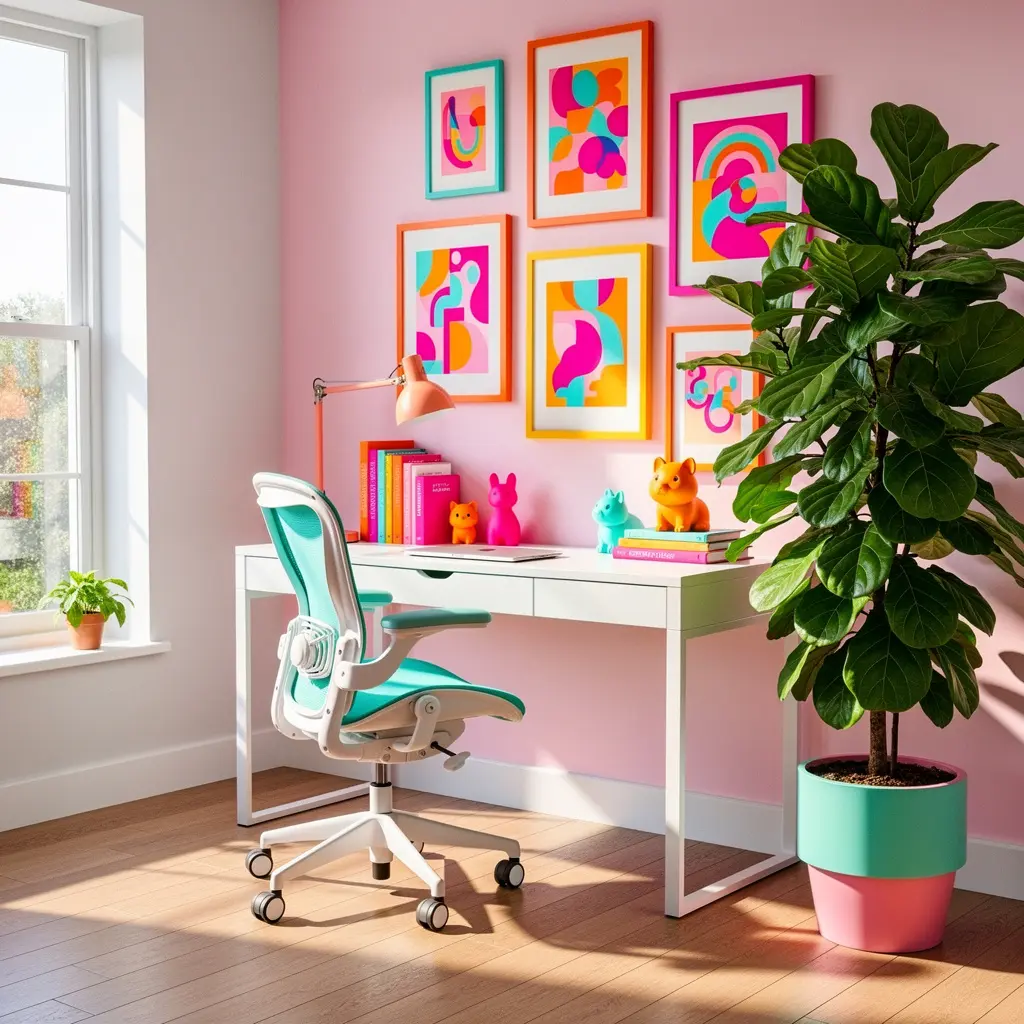 Dopamine-Decor Inspired Home Office Ideas