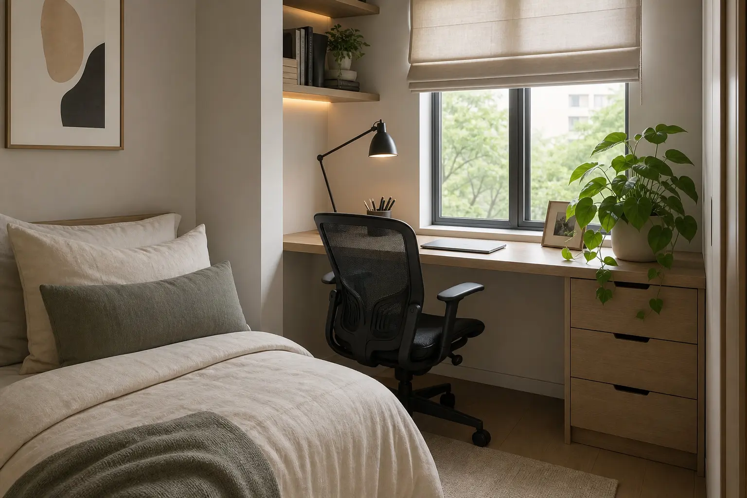 Small Bedroom with Workspace Ideas