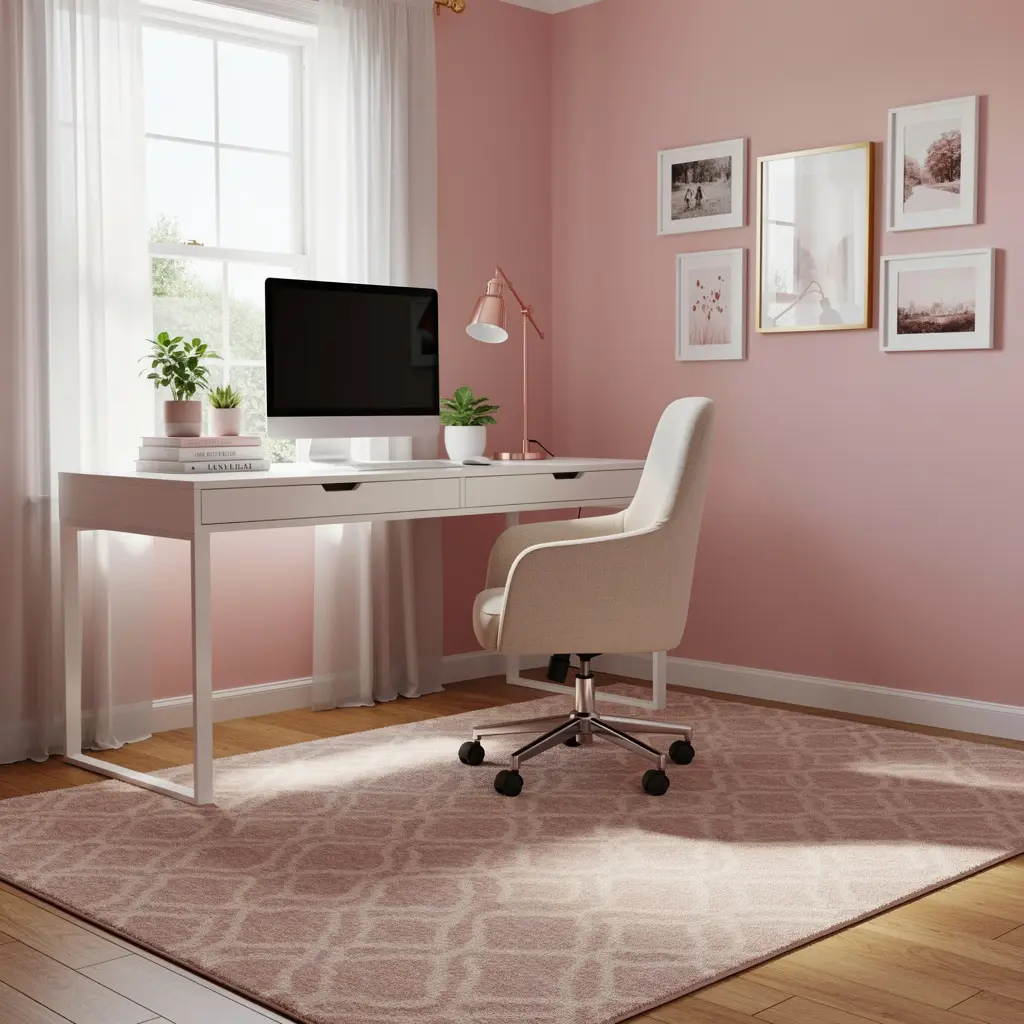 Cozy Pink Home Office Ideas