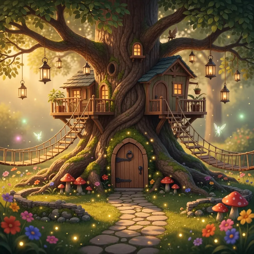 Magical Treehouse and Fairy Garden