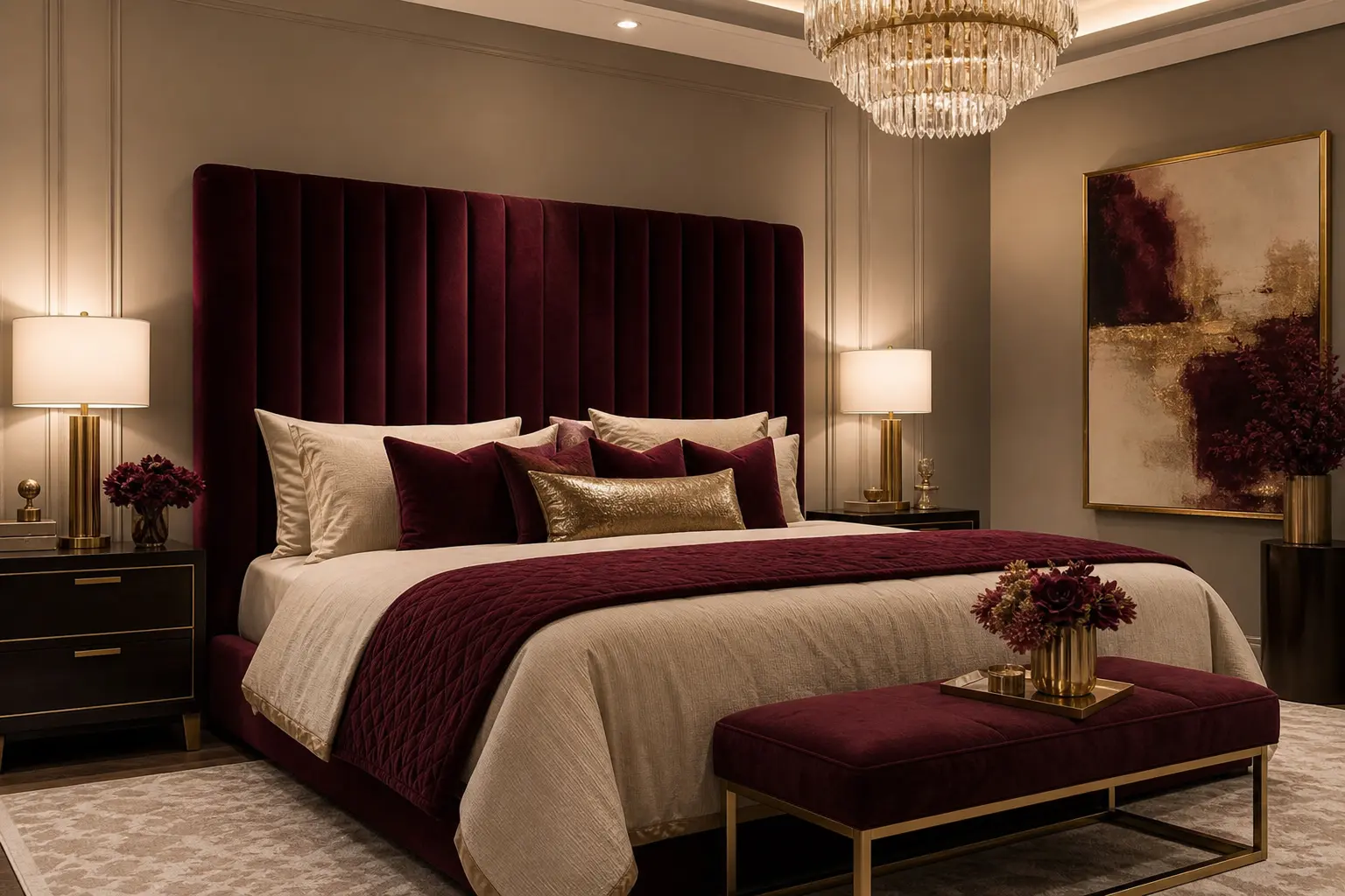 Modern Luxury Bedroom Design Ideas with Warm White