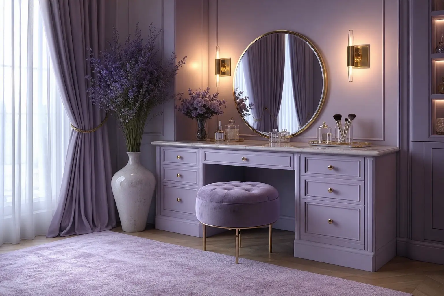 Lavender Vanity Room Ideas