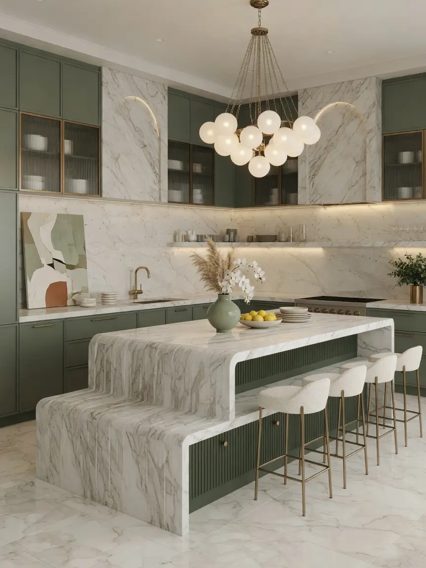 Modern Luxury Kitchen Design Ideas With Sage Green