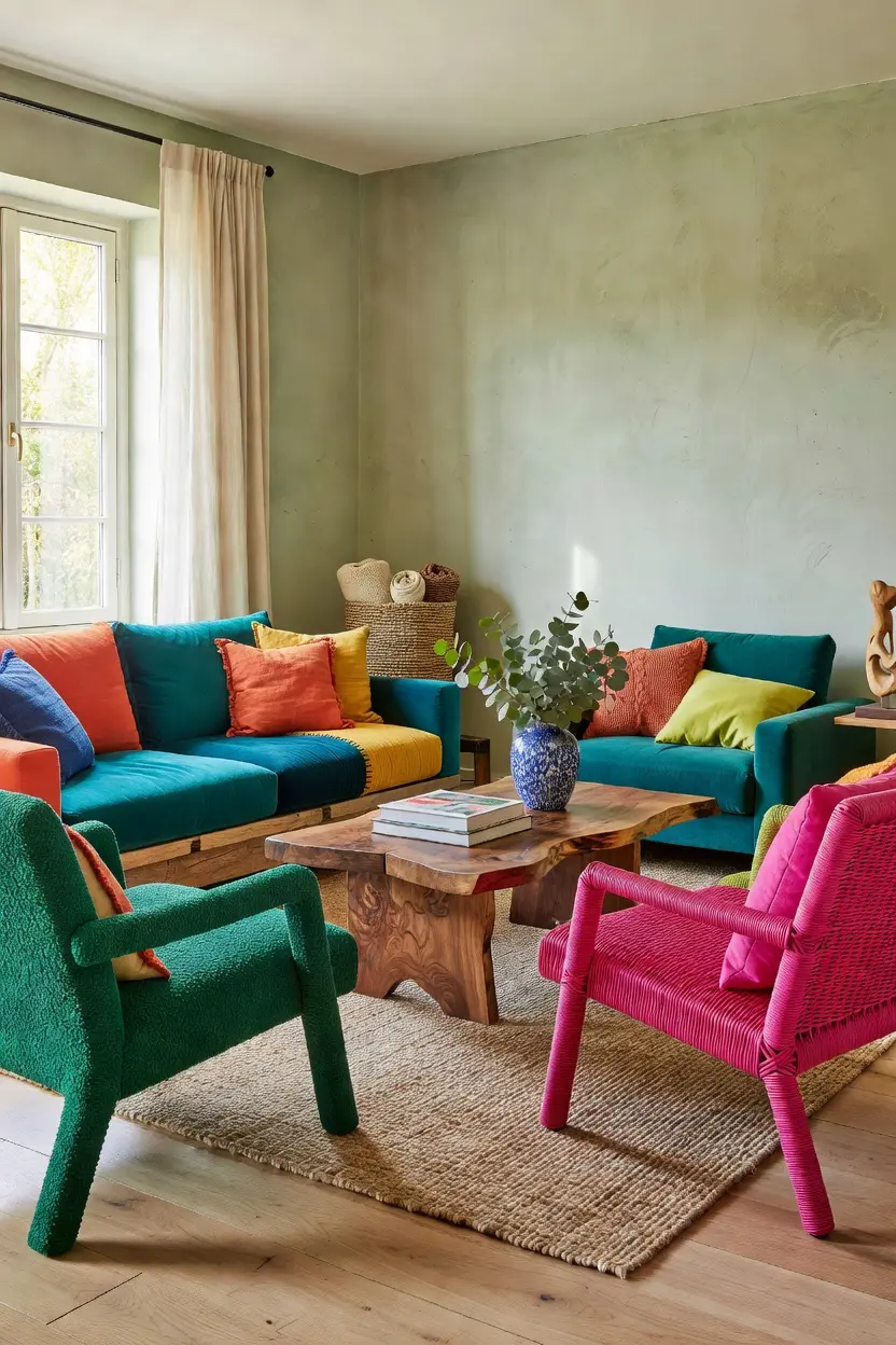 Funky Color Pop Seating Room Ideas