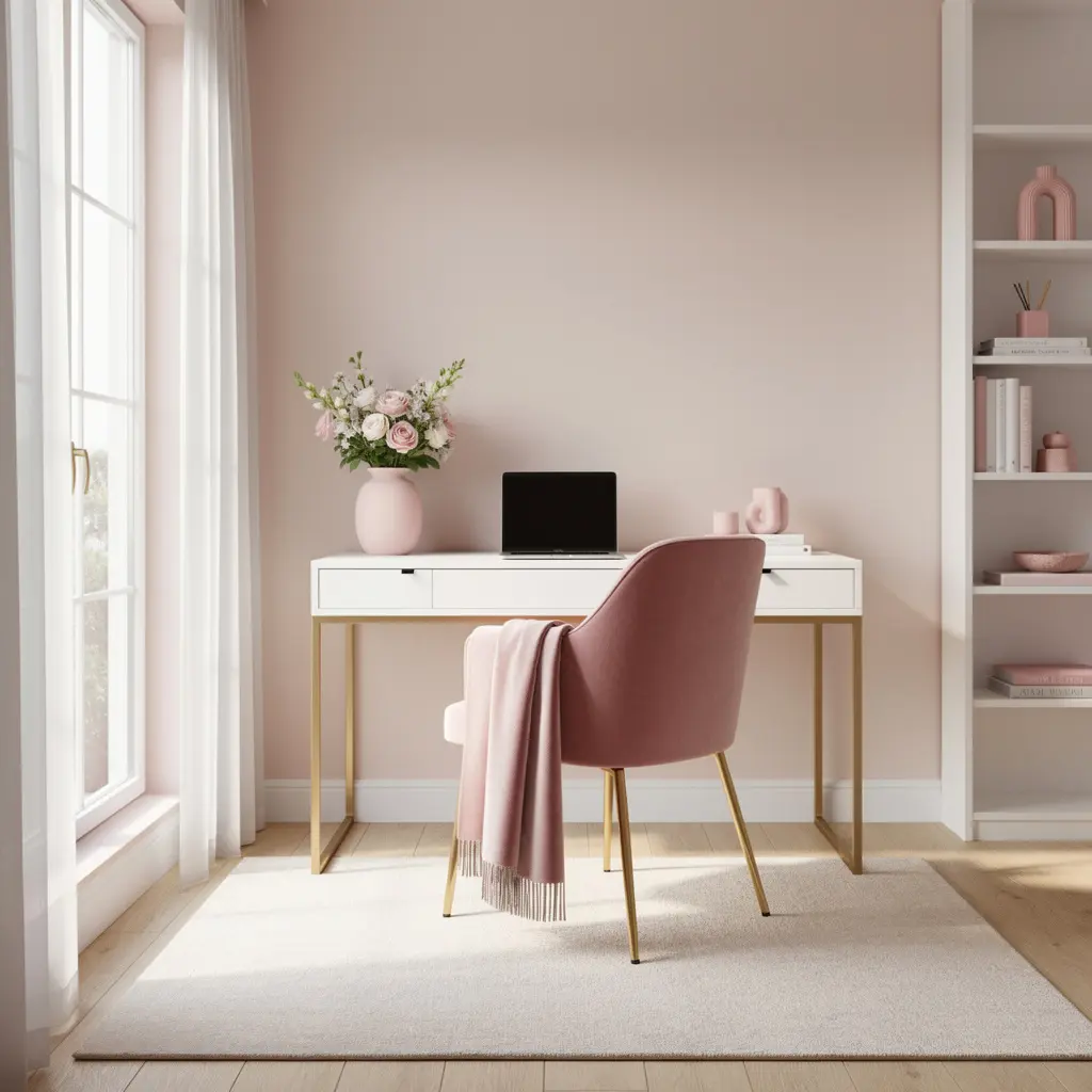 Cozy Pink Home Office Ideas