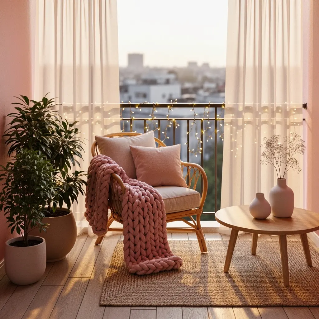 Cozy Blush Pink Balcony Ideas