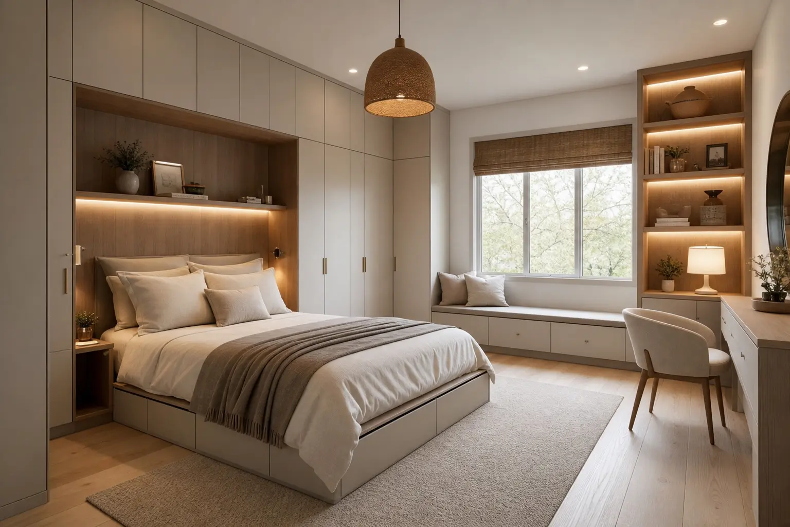 Cozy Bedroom Ideas with Built-In Storage