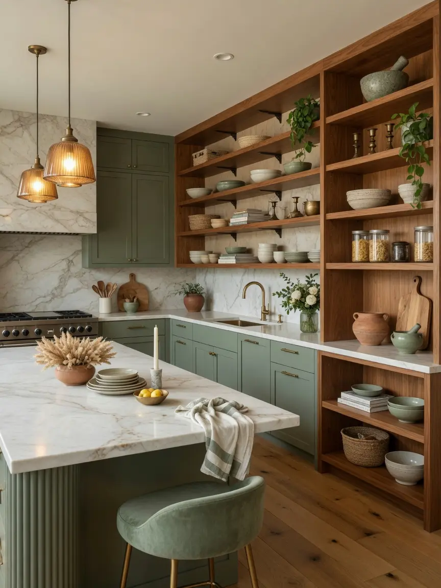 Modern Luxury Kitchen Design Ideas With Sage Green
