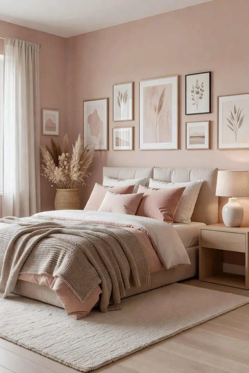 Cozy Blush Pink Bedroom Ideas for Couples