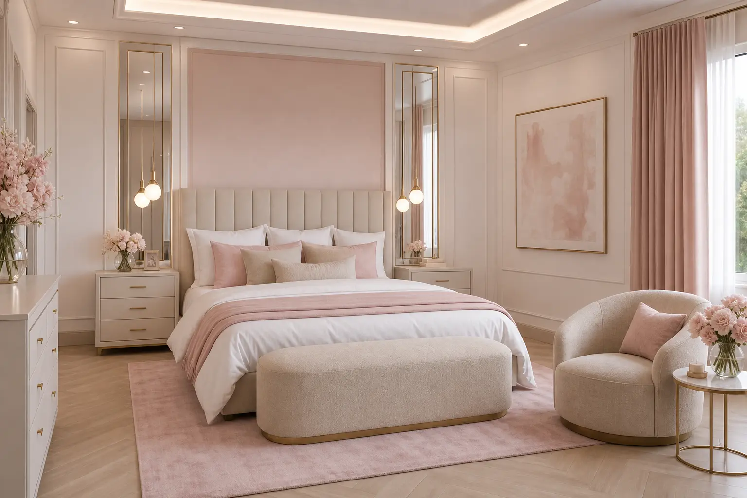 Beige Luxury Bedroom Design Ideas