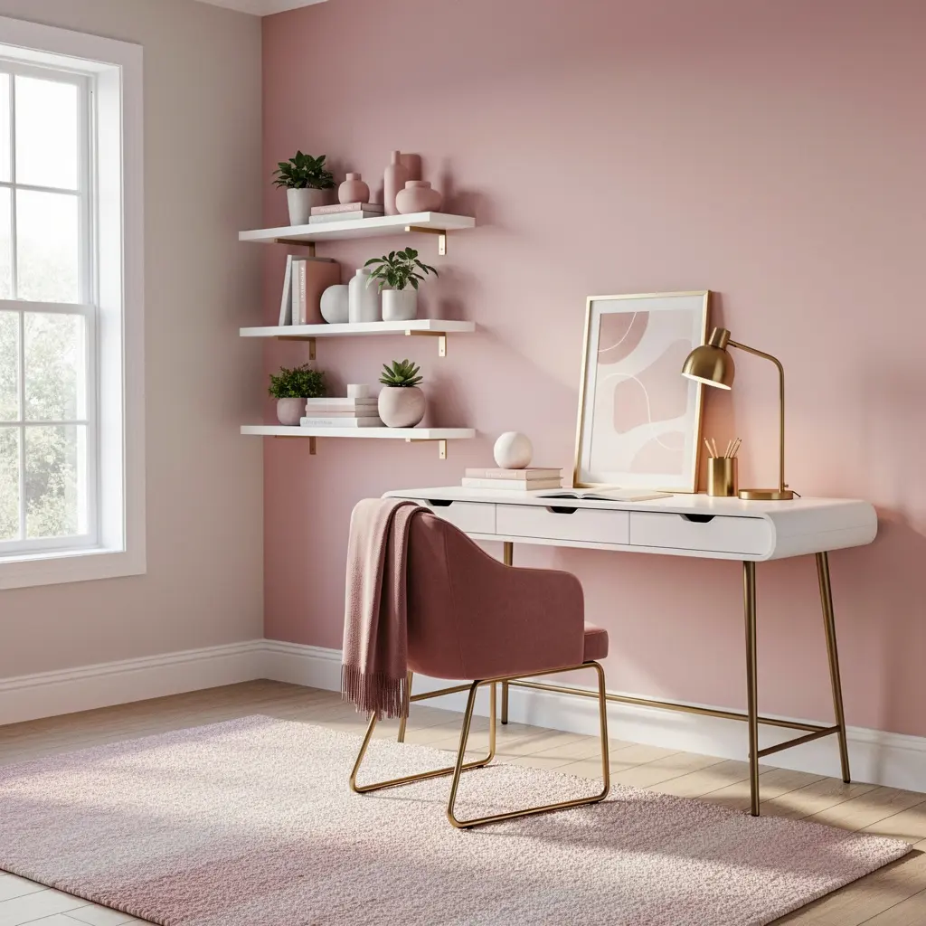Cozy Pink Home Office Ideas