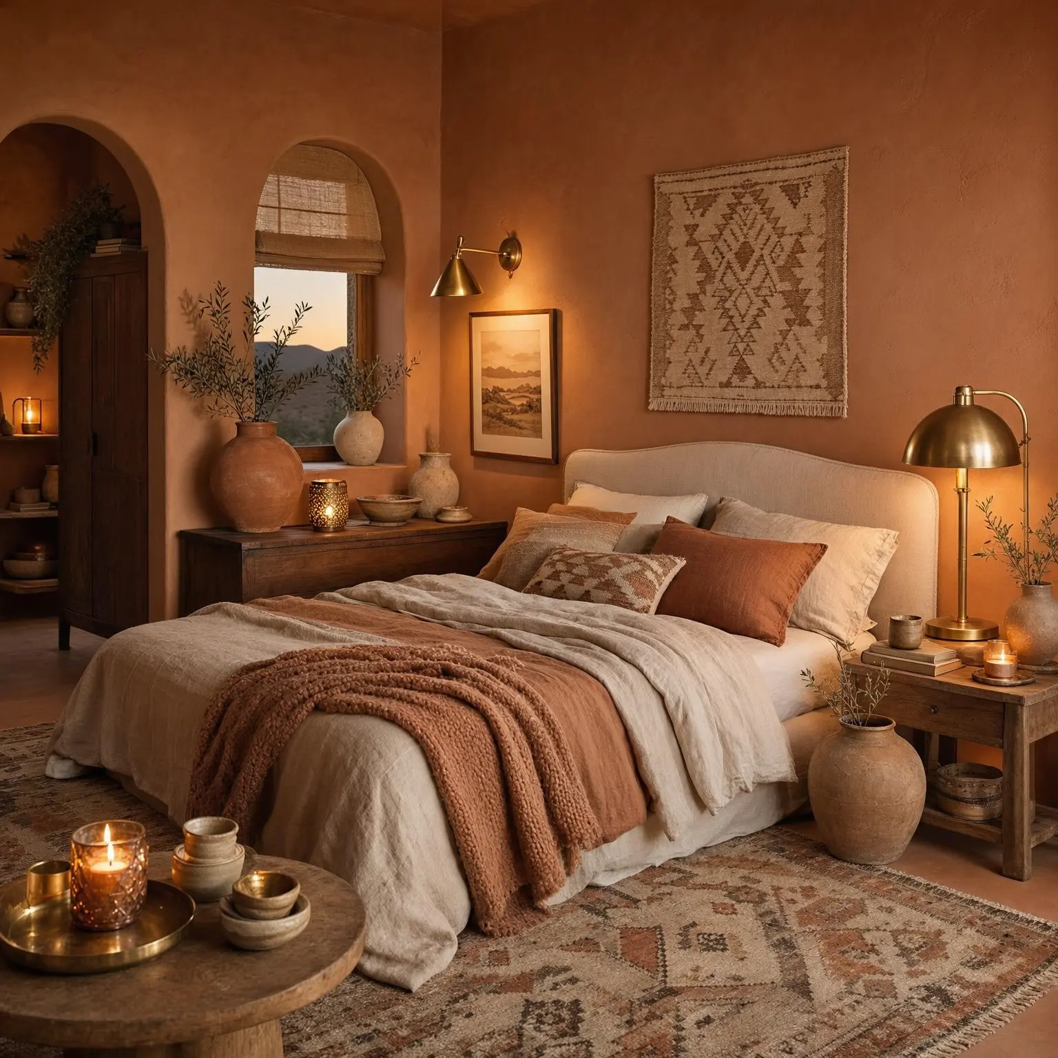 Cozy Terracotta Bedroom Ideas