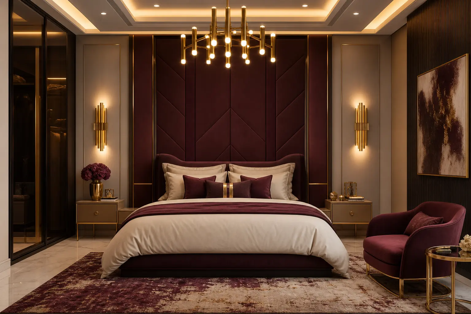 Modern Luxury Bedroom Design Ideas with Warm White