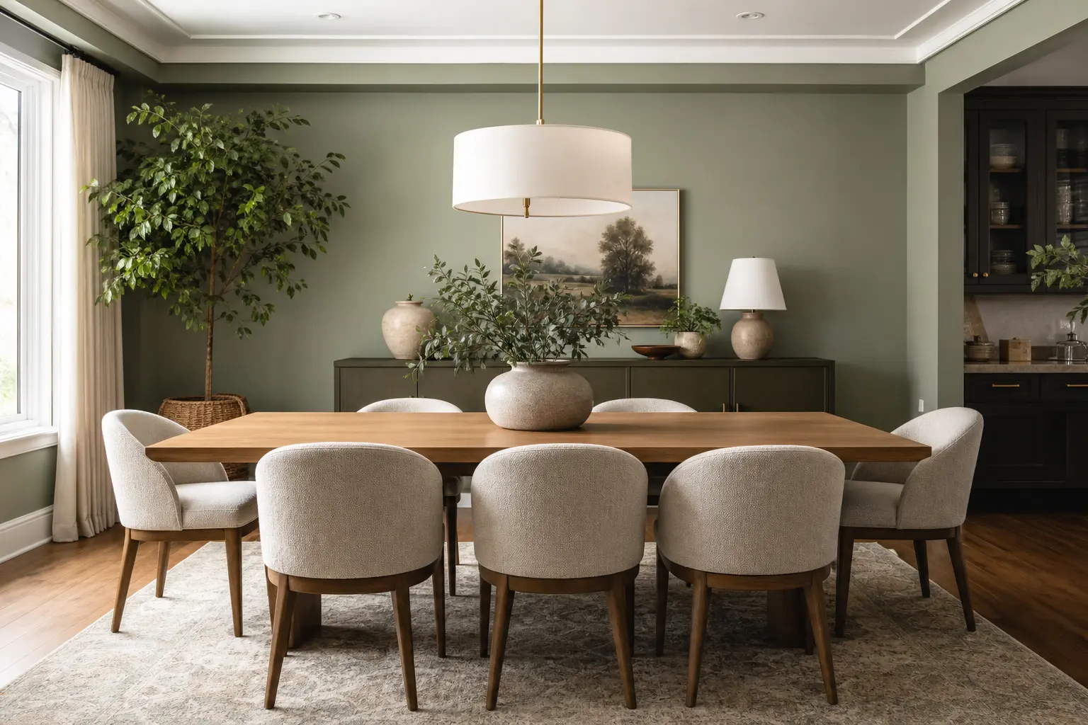 Modern Sage Green Dining Room Makeover Ideas