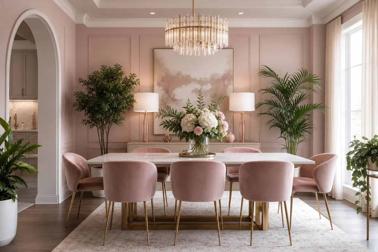 Blush Pink Dining Room Decor Ideas