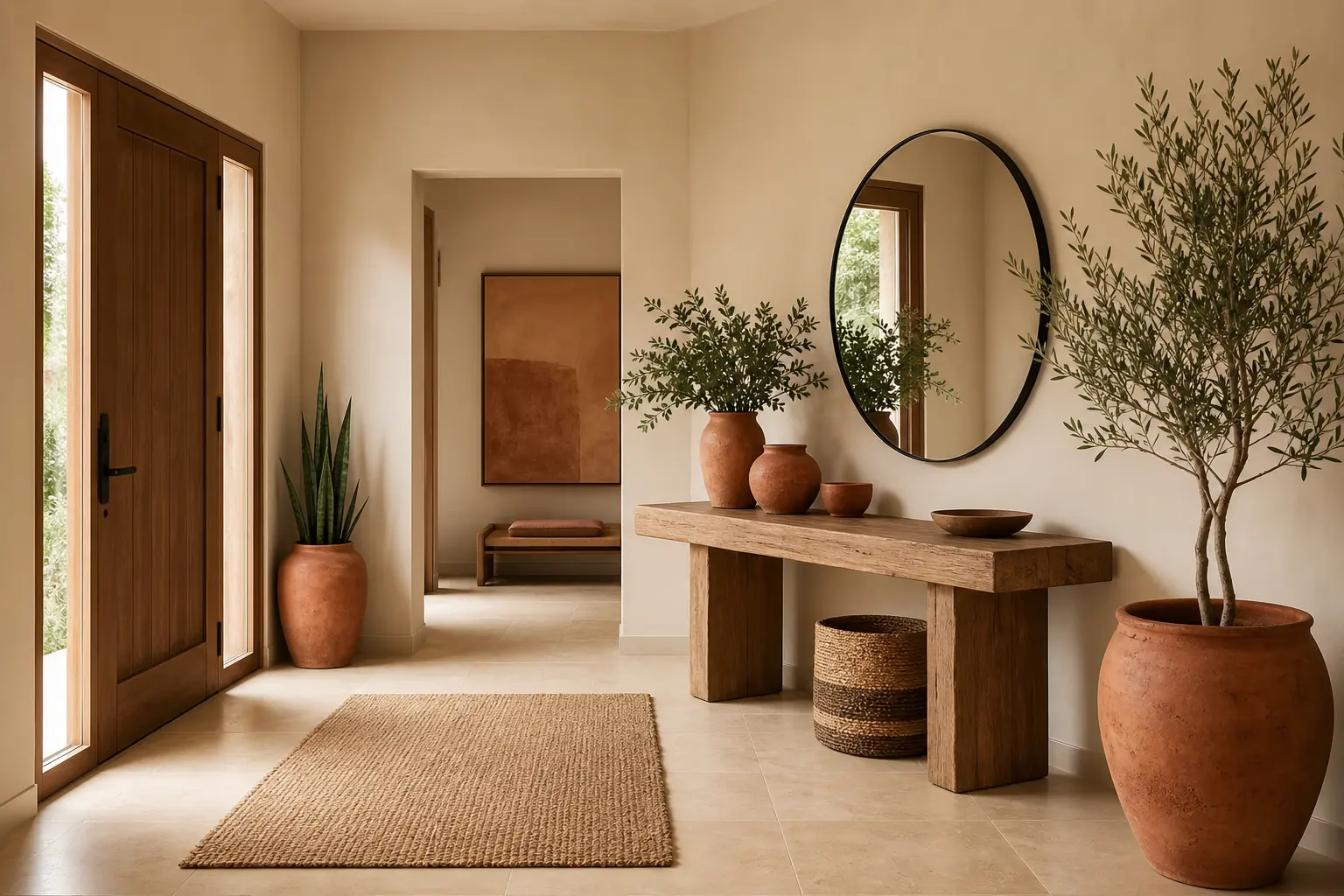 Terracotta and Sand Beige Entryway Decor Ideas