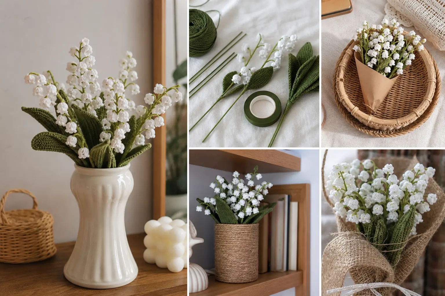 Everlasting Bloom Crochet Lily of the Valley Decor