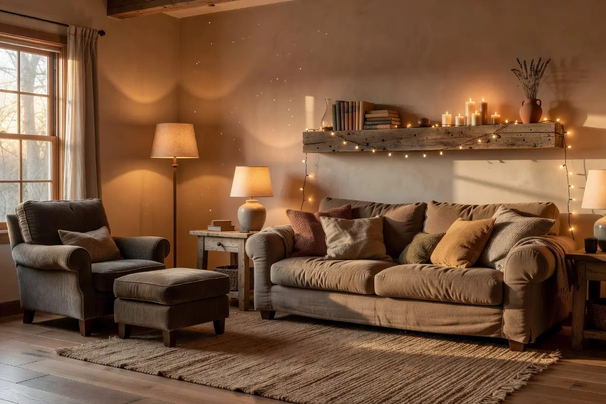 Cozy Living Room Ideas with Warm Lighting