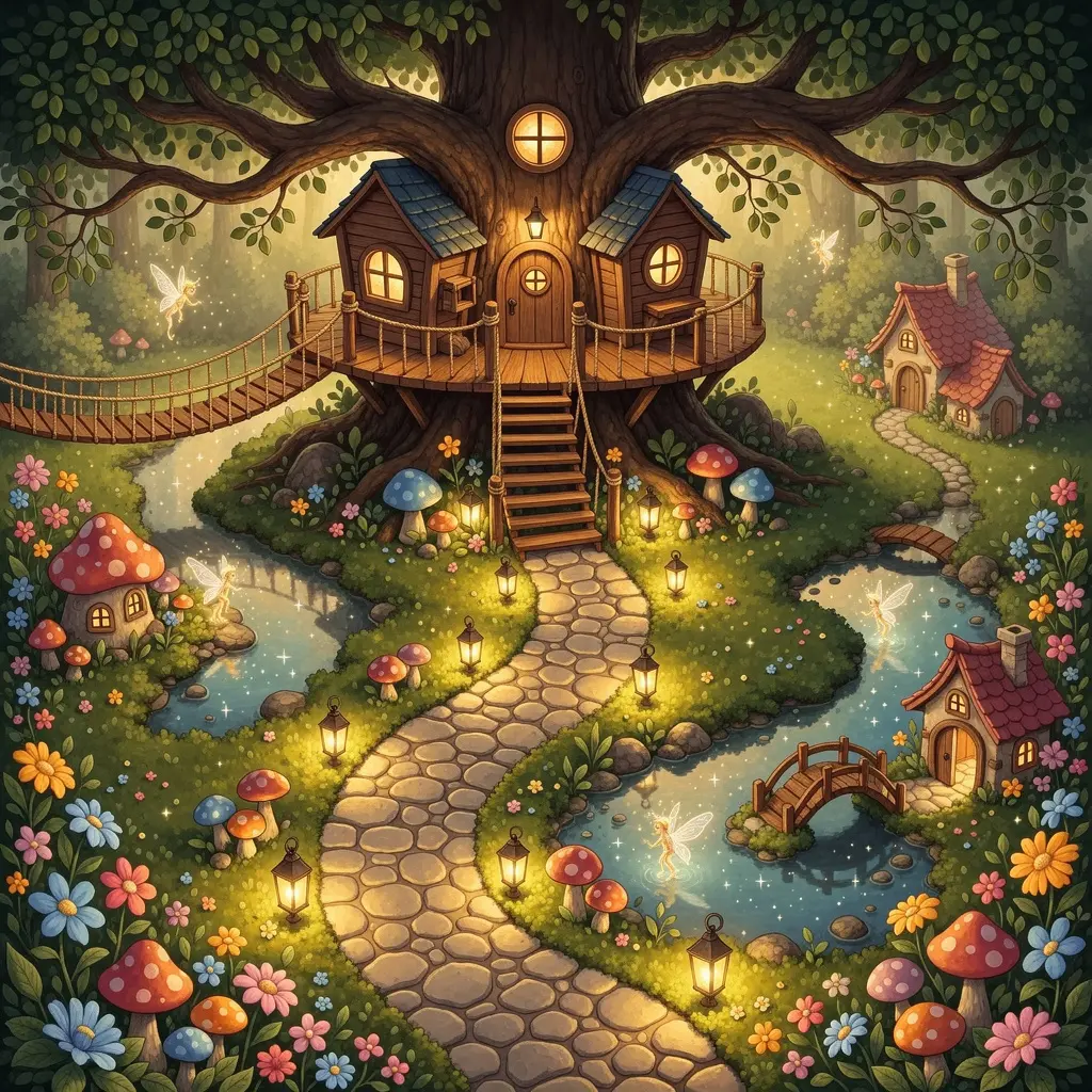 Magical Treehouse and Fairy Garden