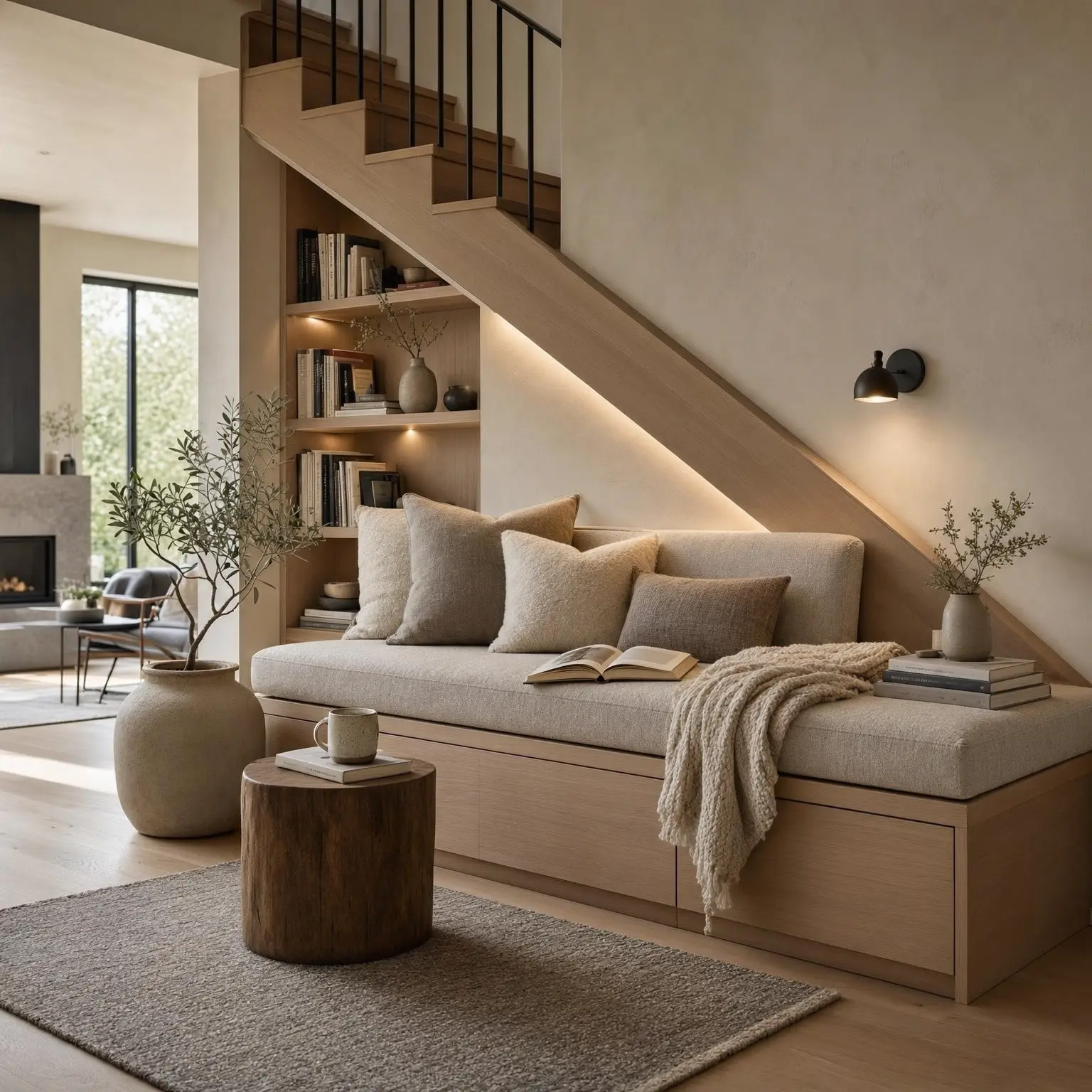 Modern Under Stairs Reading Nook Ideas