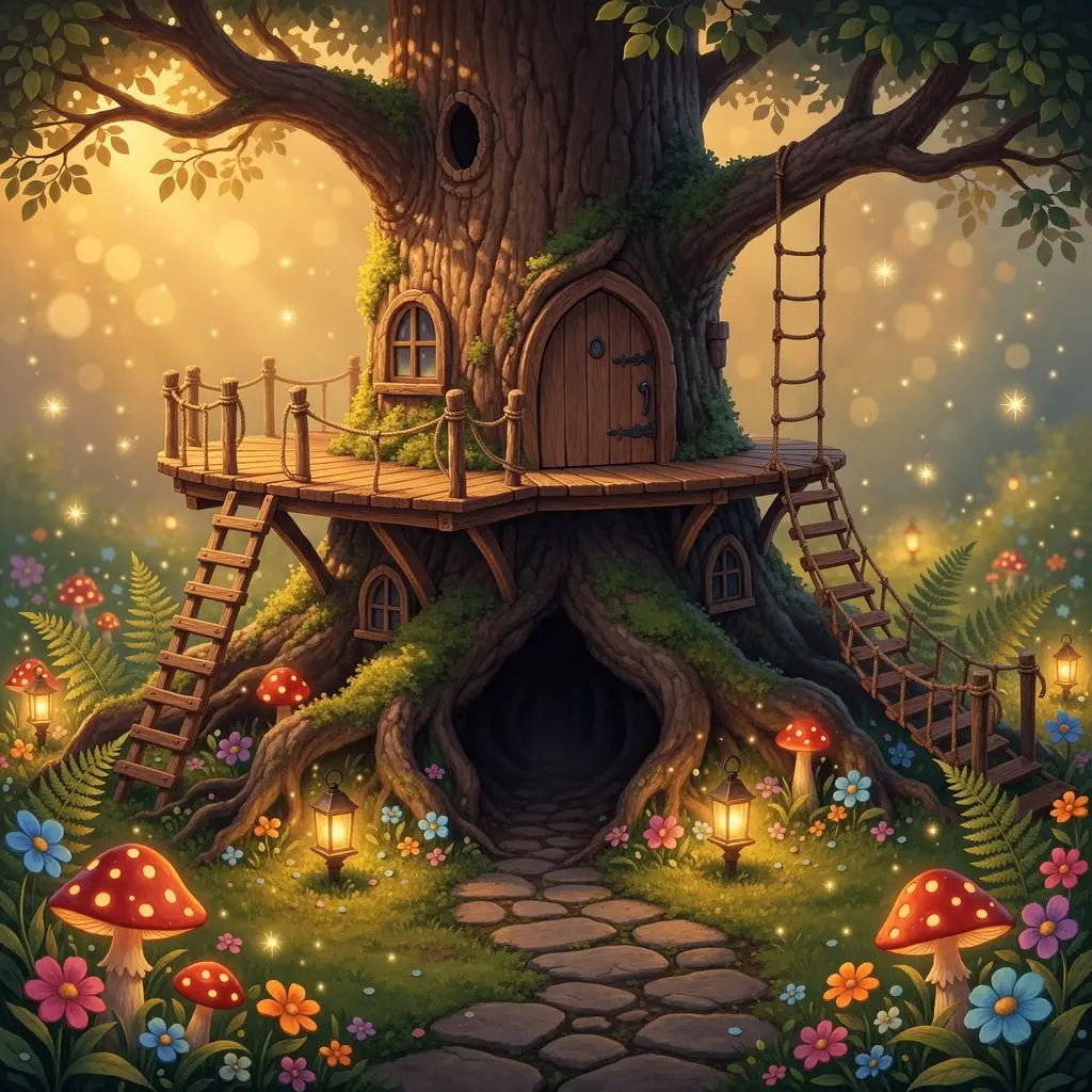 Magical Treehouse and Fairy Garden