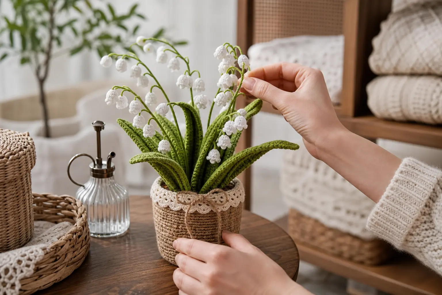 Everlasting Bloom Crochet Lily of the Valley Decor