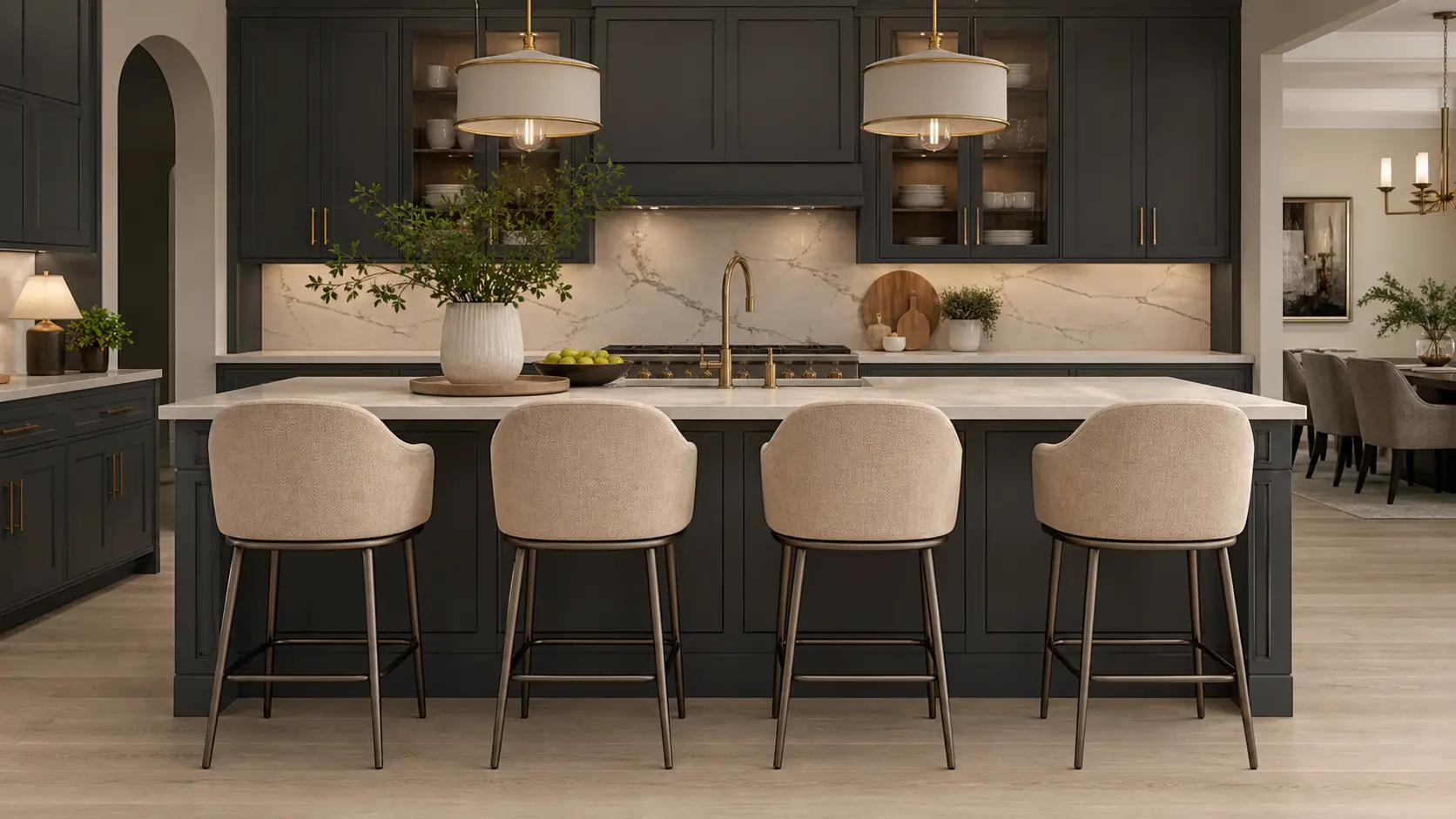 Luxury Charcoal Grey & Warm Beige Kitchen Ideas