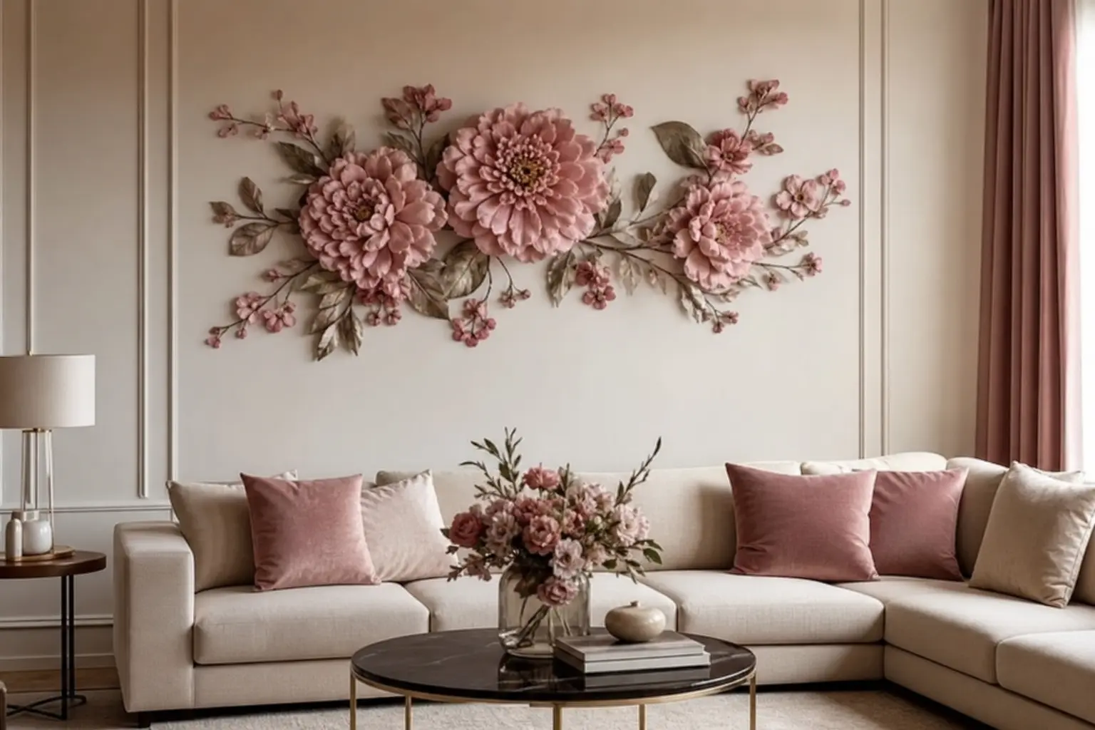 Pink Floral Wall Decor Ideas