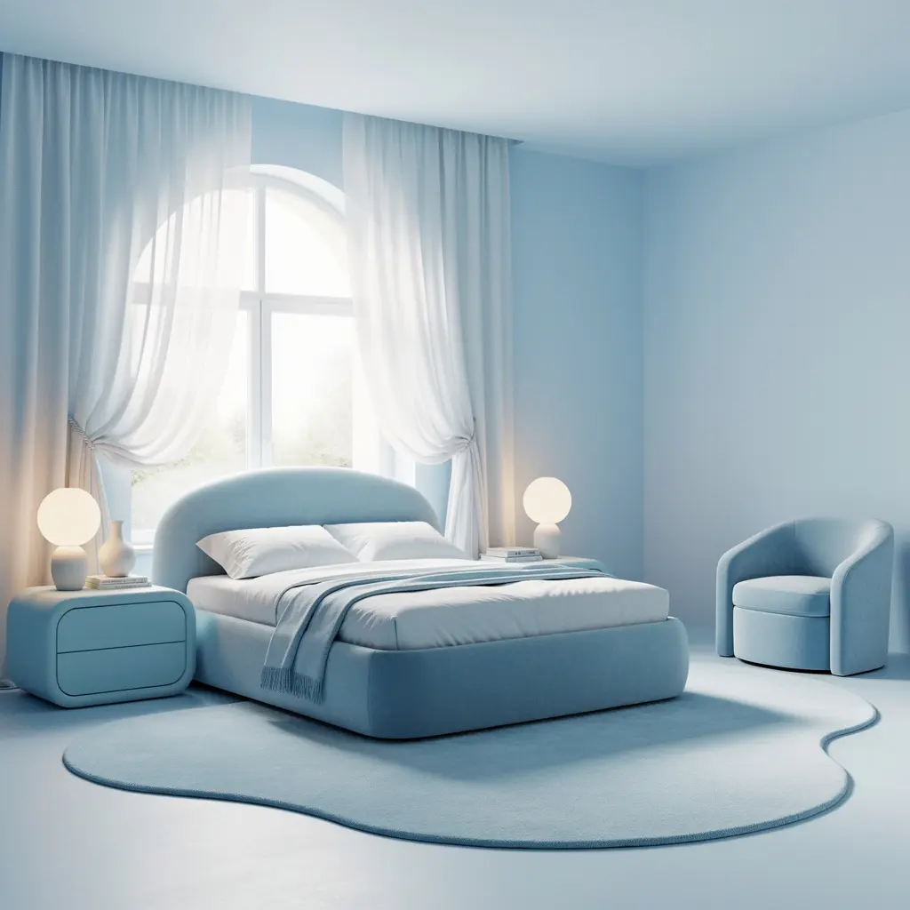 Dreamy Light Blue Bedroom Aesthetic