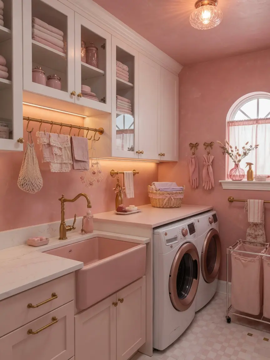 Pink Laundry Room Glow-Up Ideas