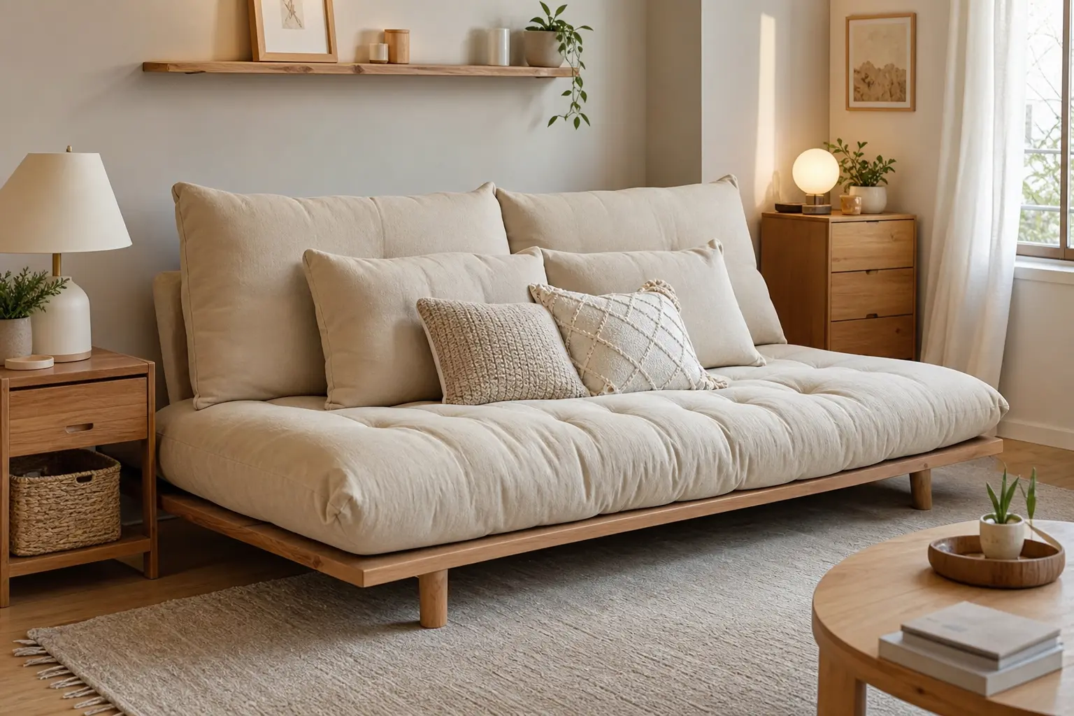 Beige Couch Bed Ideas for Small Spaces