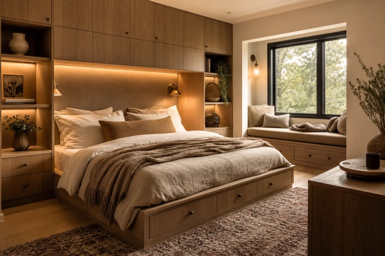 Cozy Bedroom Ideas with Built-In Storage