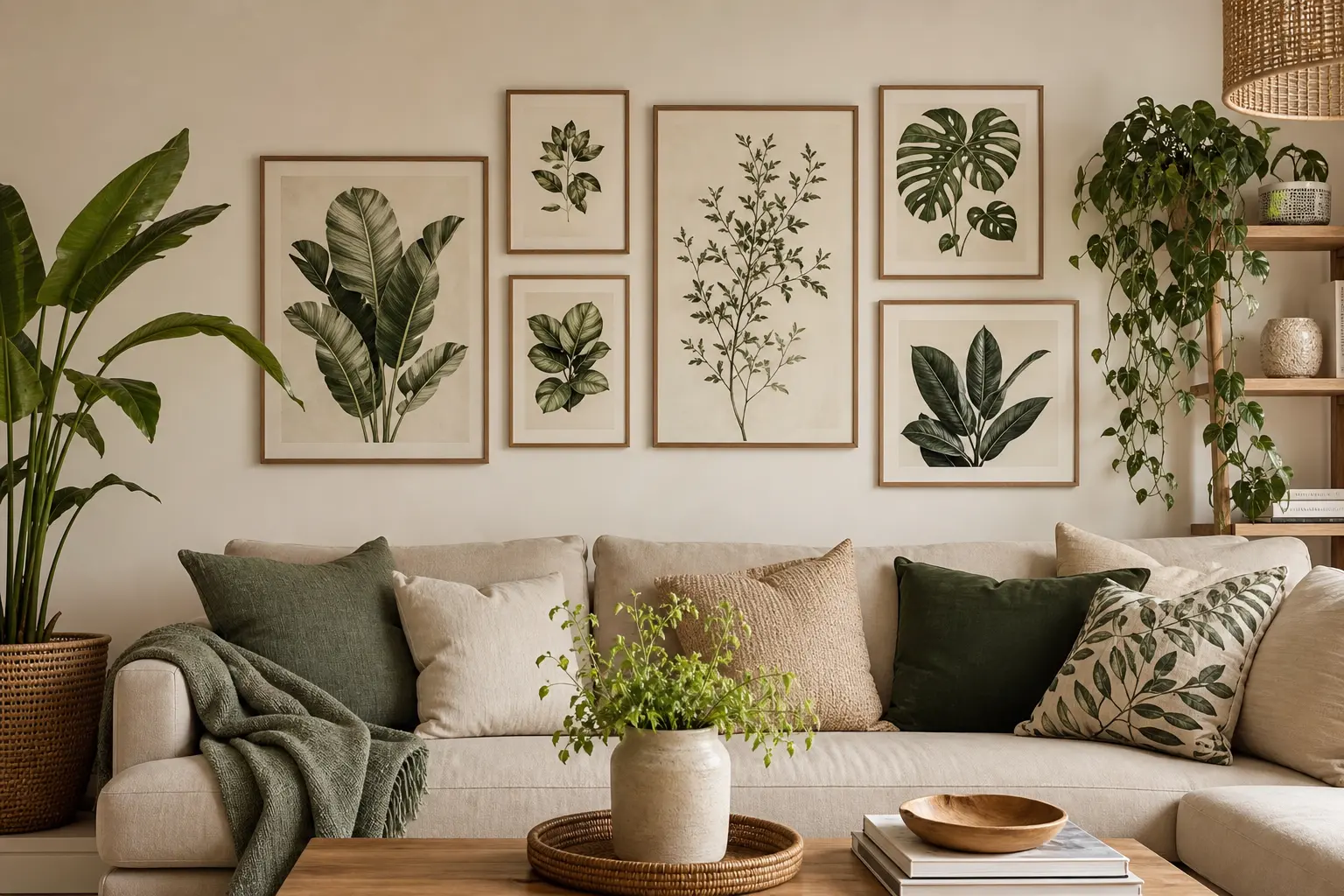 Boho Green Botanical Wall Art Ideas