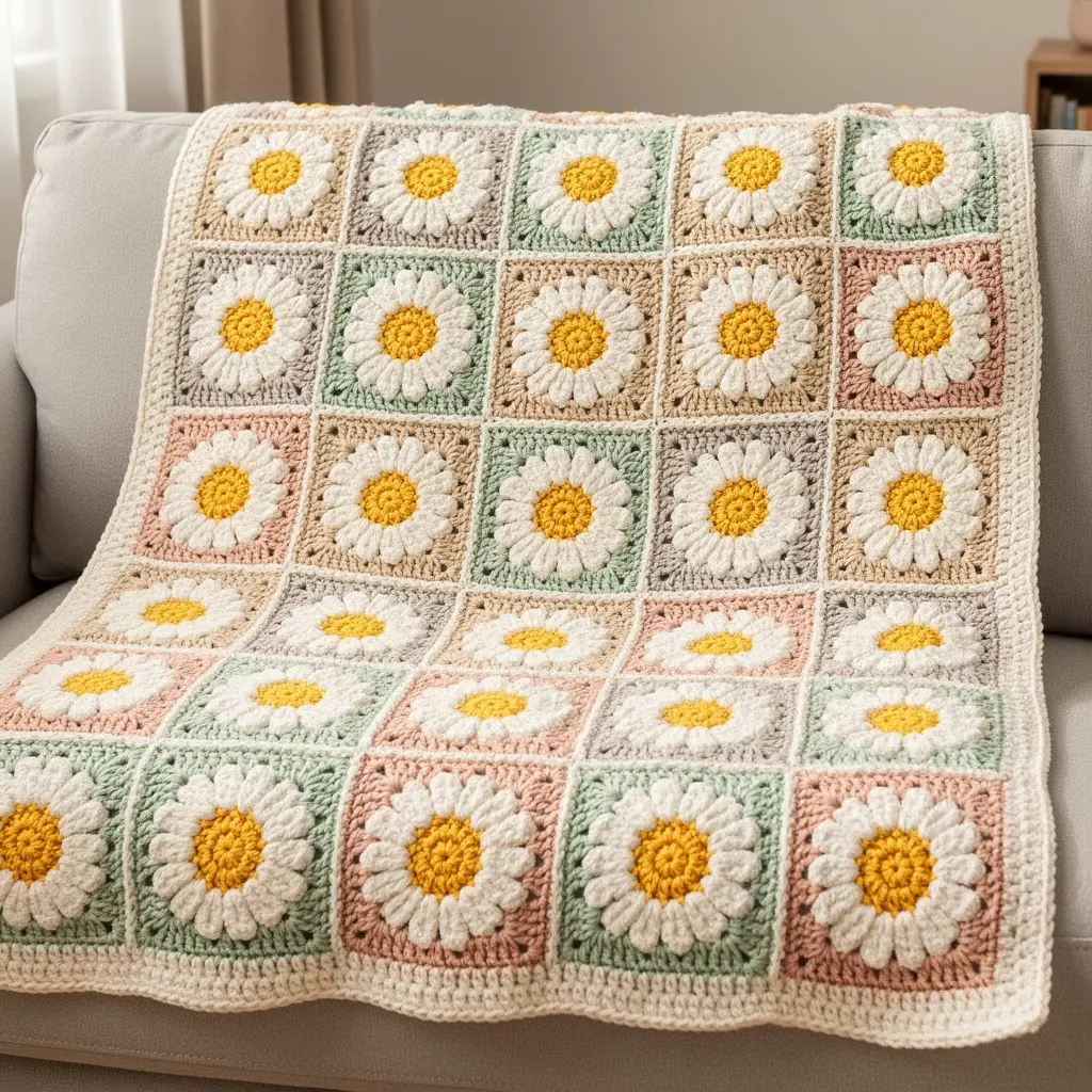 Cozy Crochet Daisy Blanket