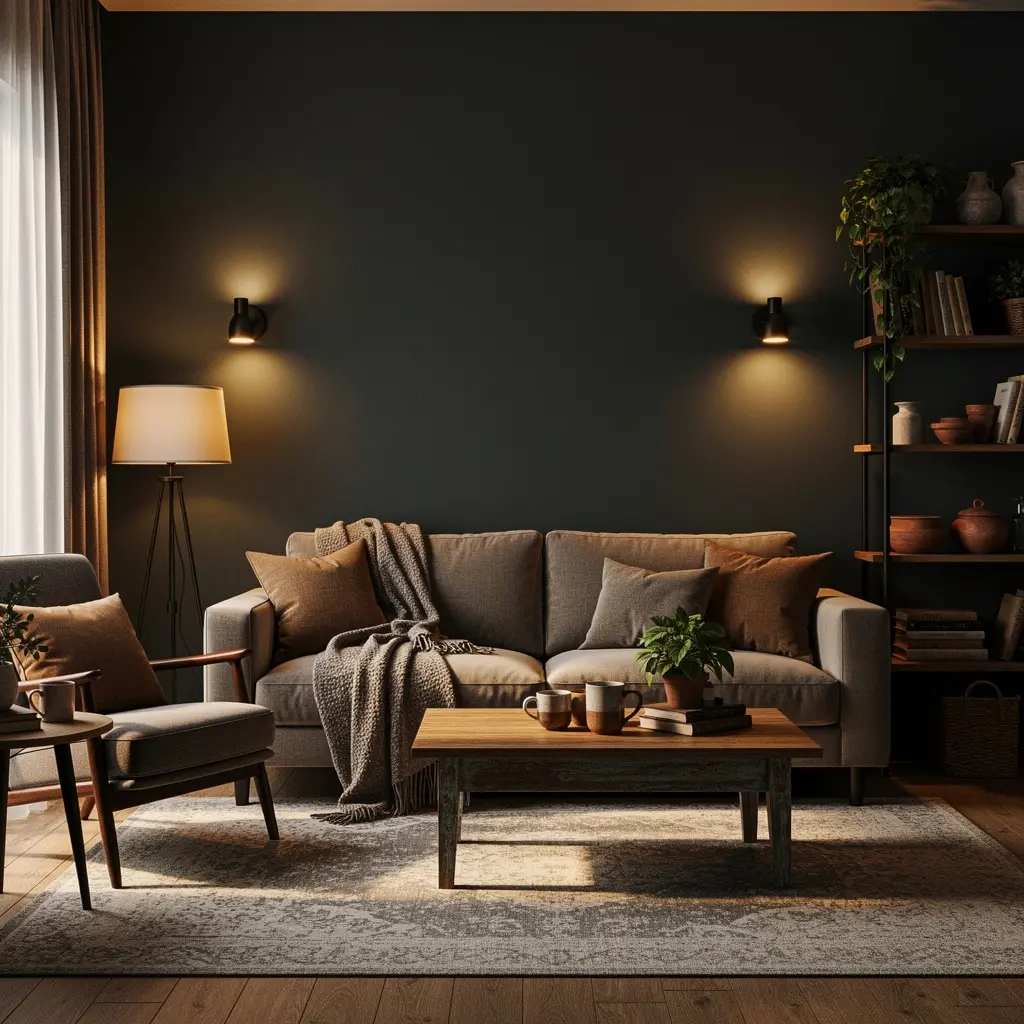Moody Cafe Vibes Living Room Setup