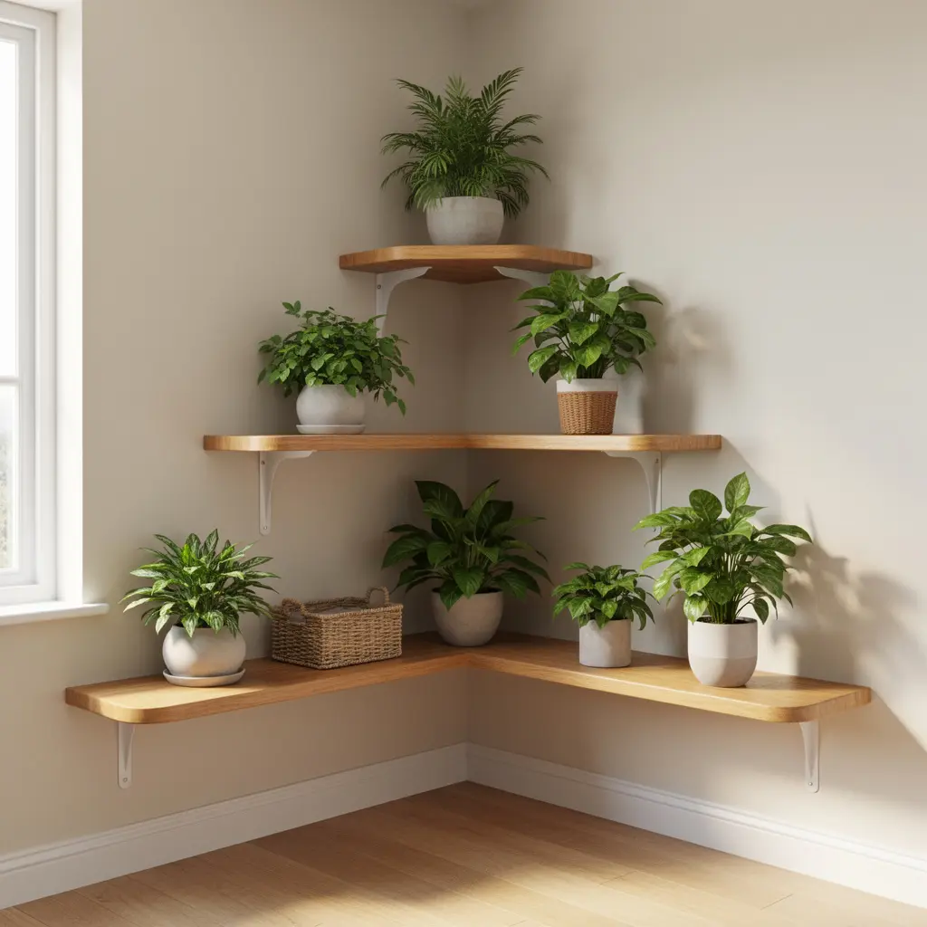 Cozy Corner Plant Shelf