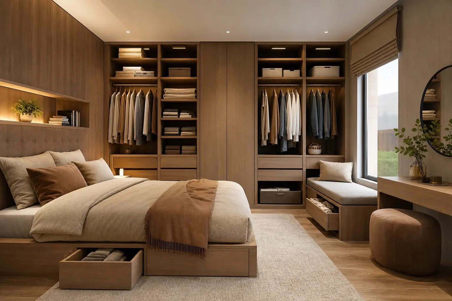 Cozy Bedroom Ideas with Built-In Storage