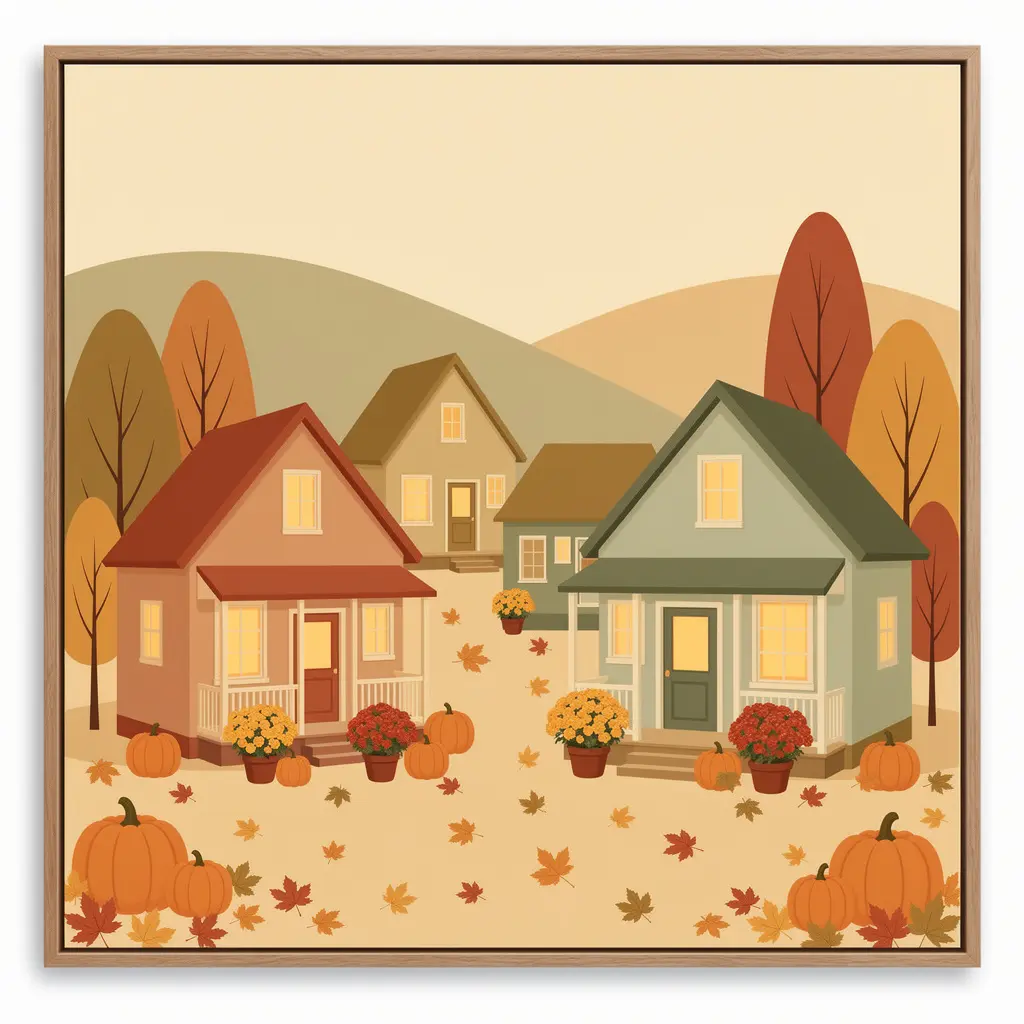 Cozy Fall Village Home Decor
