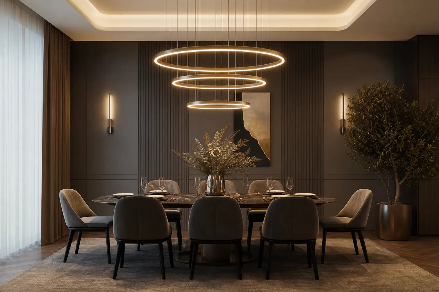 Modern LED Ring Chandelier Ideas