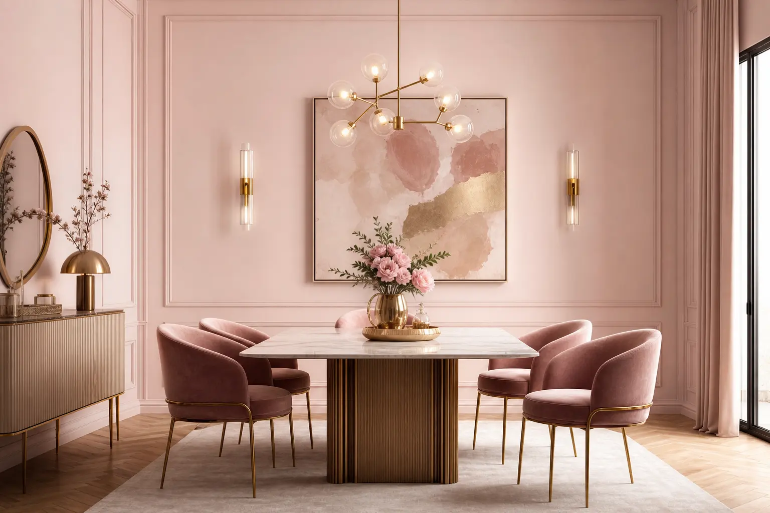 Blush Pink Dining Room Decor Ideas