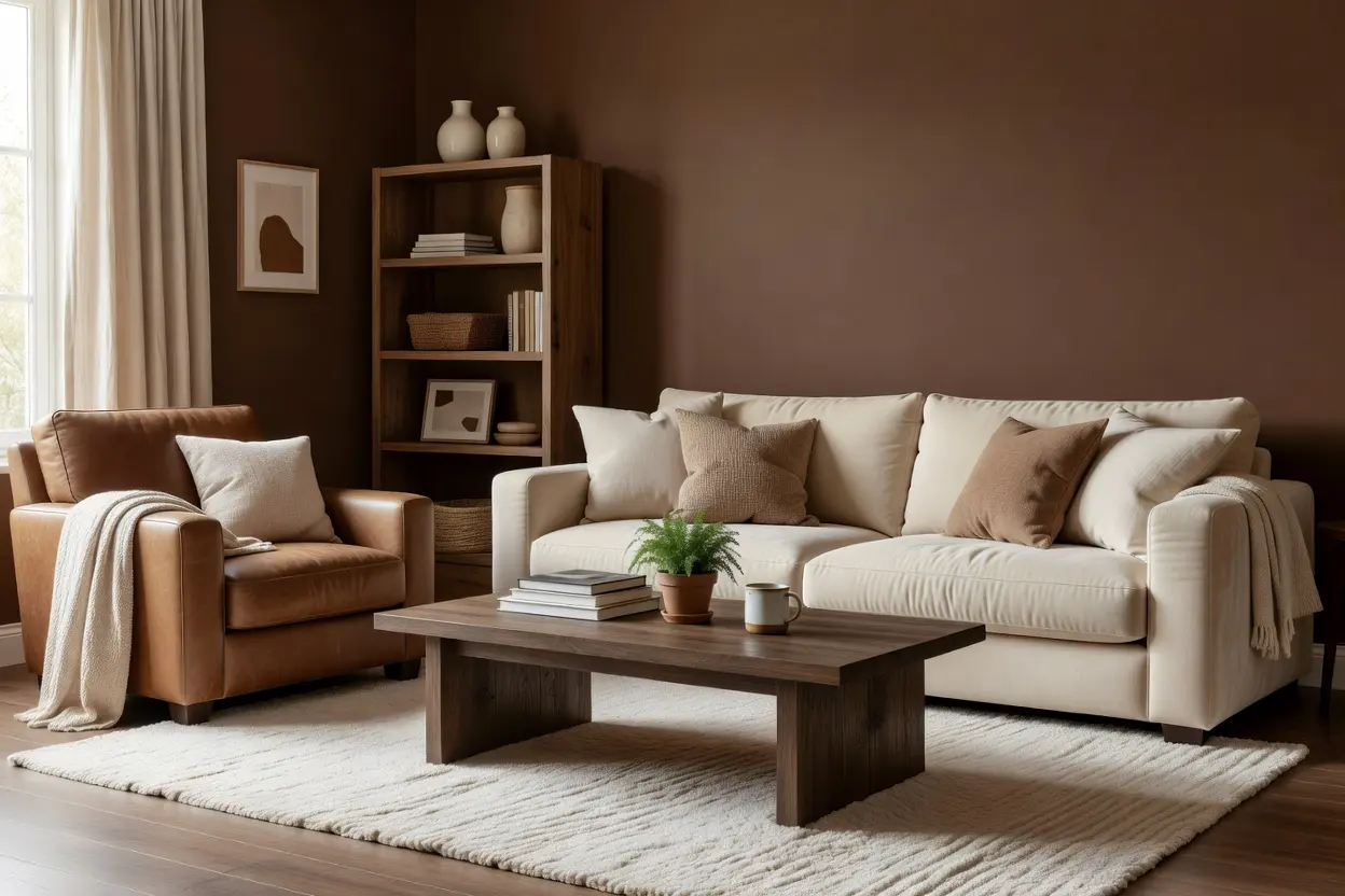 Cozy Brown and Cream Living Room Decor Ideas