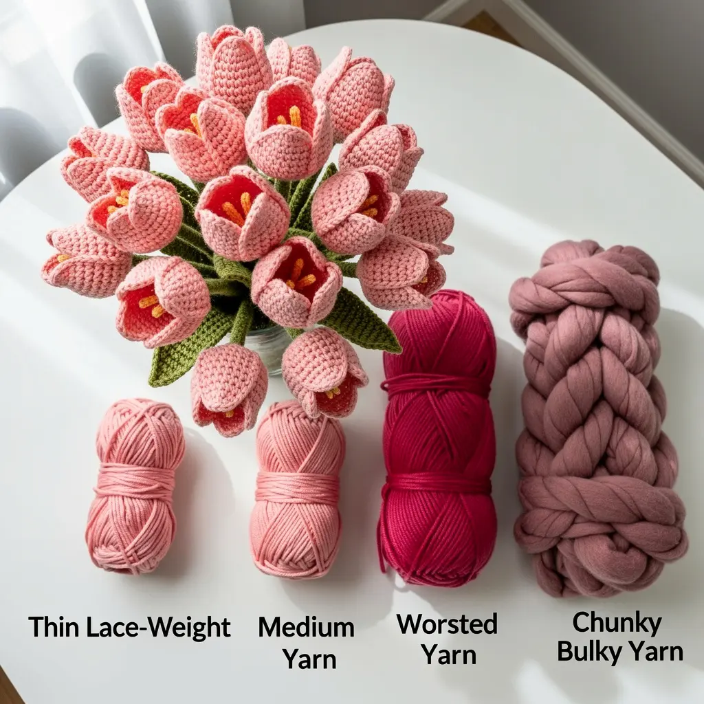 Pink Crochet Tulip Bouquet DIY